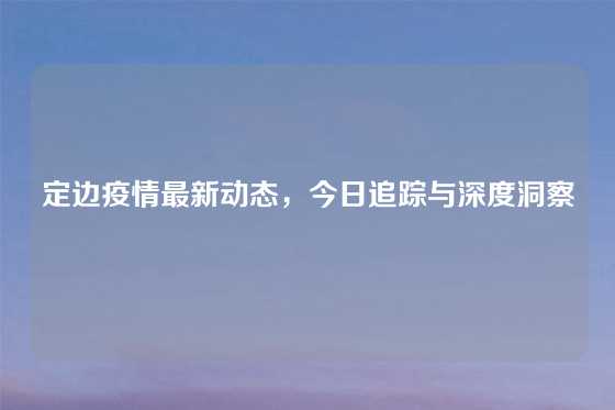 定边疫情最新动态，今日追踪与深度洞察