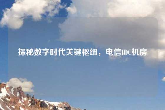 探秘数字时代关键枢纽，电信IDC机房