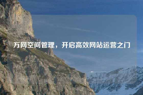 万网空间管理，开启高效网站运营之门