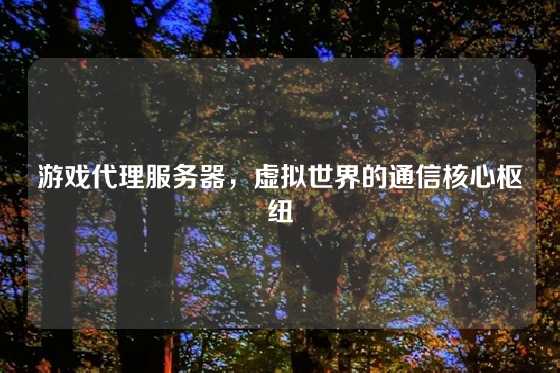 游戏代理服务器，虚拟世界的通信核心枢纽