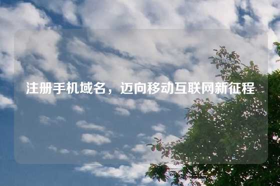 注册手机域名，迈向移动互联网新征程