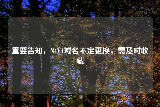 重要告知，N4V4域名不定更换，需及时收藏