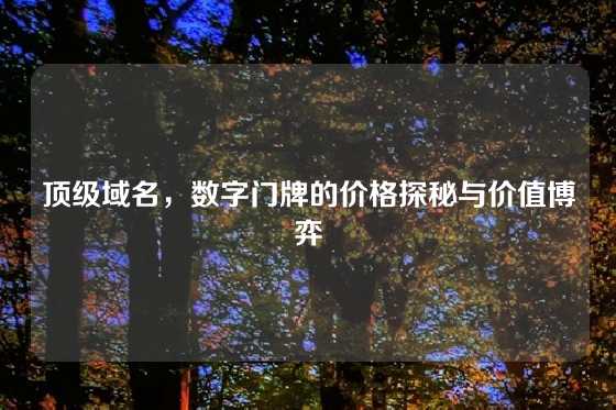 顶级域名，数字门牌的价格探秘与价值博弈