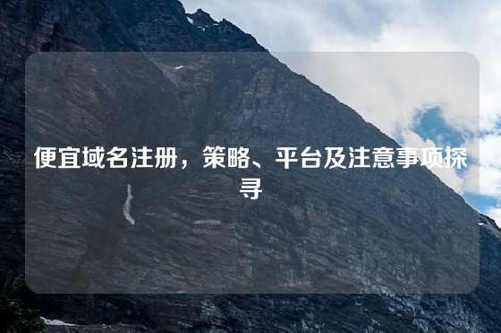 便宜域名注册，策略、平台及注意事项探寻
