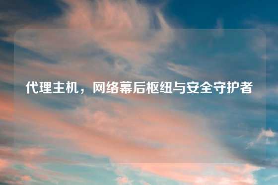 代理主机，网络幕后枢纽与安全守护者