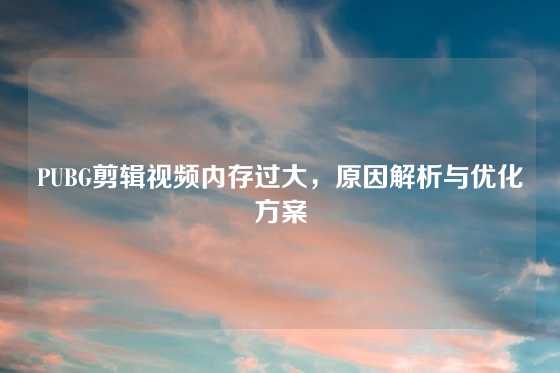 PUBG剪辑视频内存过大，原因解析与优化方案