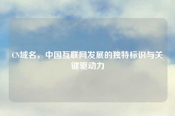 CN域名，中国互联网发展的独特标识与关键驱动力