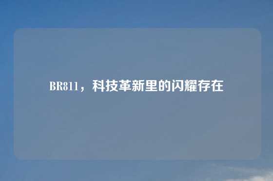 BR811，科技革新里的闪耀存在