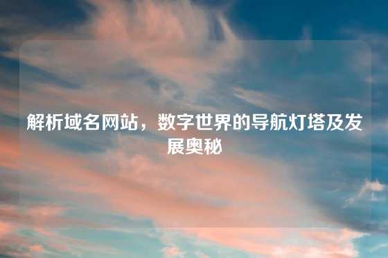 解析域名网站，数字世界的导航灯塔及发展奥秘