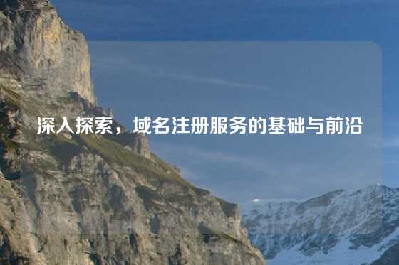 深入探索，域名注册服务的基础与前沿