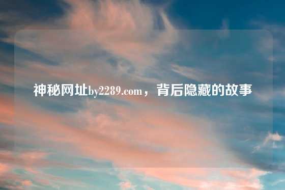 神秘网址by2289.com，背后隐藏的故事