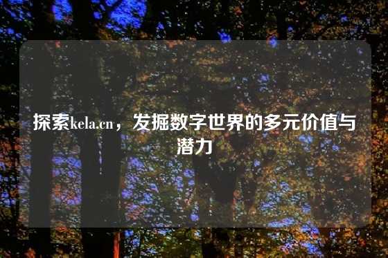 探索kela.cn，发掘数字世界的多元价值与潜力