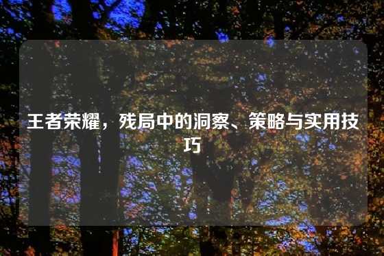 王者荣耀，残局中的洞察、策略与实用技巧