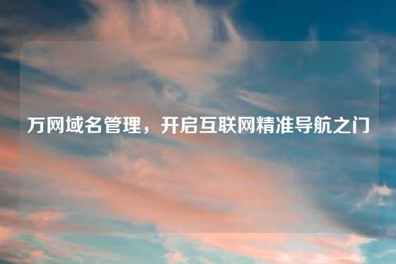 万网域名管理，开启互联网精准导航之门