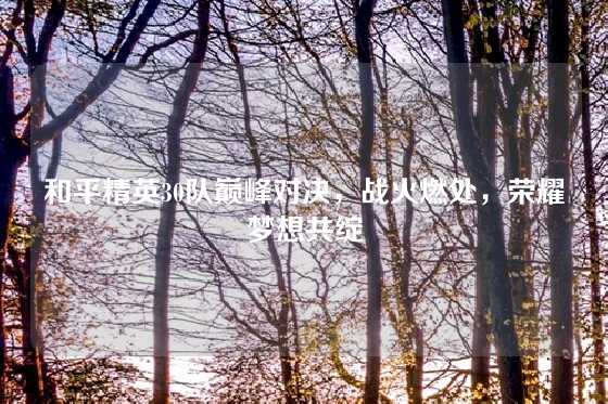 和平精英30队巅峰对决，战火燃处，荣耀梦想共绽