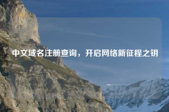 中文域名注册查询，开启网络新征程之钥
