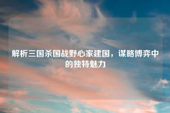 解析三国杀国战野心家建国，谋略博弈中的独特魅力