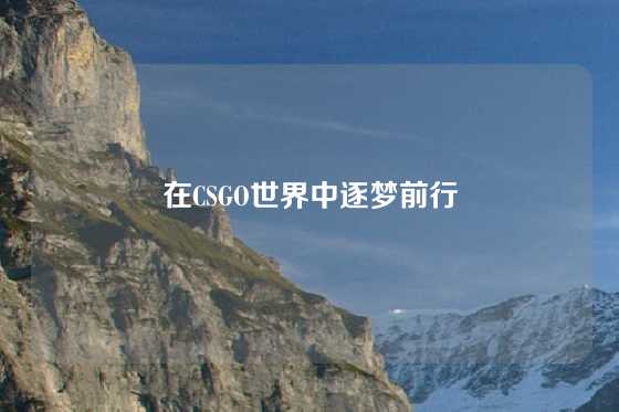 在CSGO世界中逐梦前行