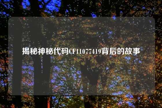 揭秘神秘代码CF11077419背后的故事