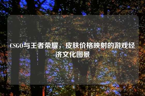 CSGO与王者荣耀，皮肤价格映射的游戏经济文化图景