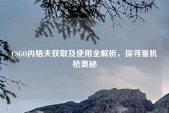 CSGO内格夫获取及使用全解析，探寻重机枪奥秘