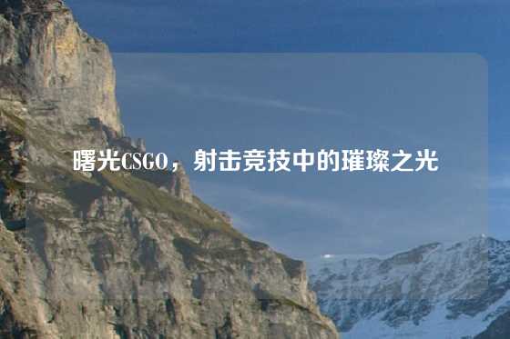 曙光CSGO，射击竞技中的璀璨之光