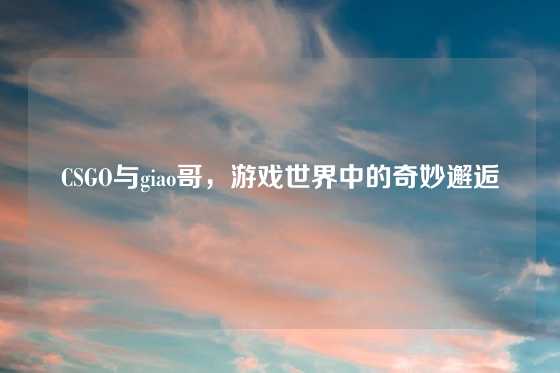 CSGO与giao哥，游戏世界中的奇妙邂逅