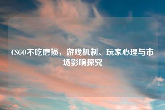CSGO不吃磨损，游戏机制、玩家心理与市场影响探究