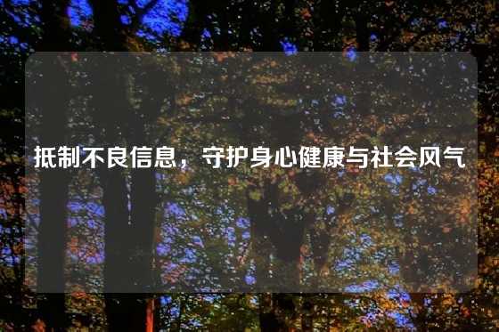 抵制不良信息，守护身心健康与社会风气