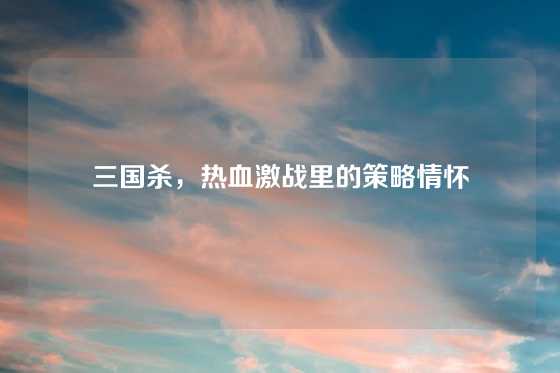 三国杀，热血激战里的策略情怀