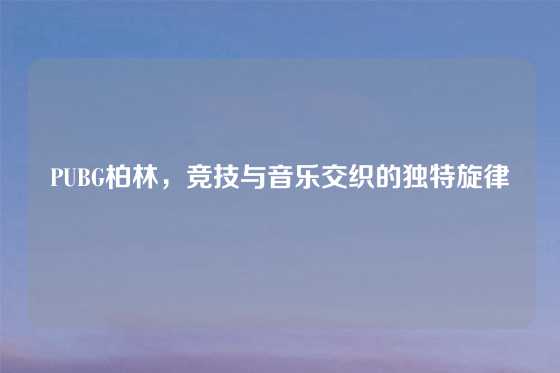 PUBG柏林，竞技与音乐交织的独特旋律