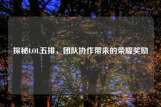 探秘LOL五排，团队协作带来的荣耀奖励