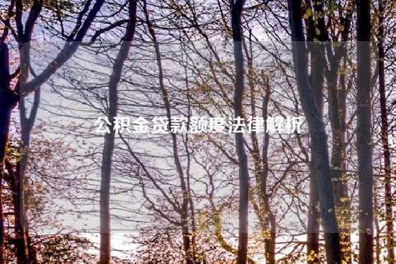 公积金贷款额度法律解析