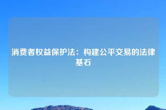 消费者权益保护法：构建公平交易的法律基石