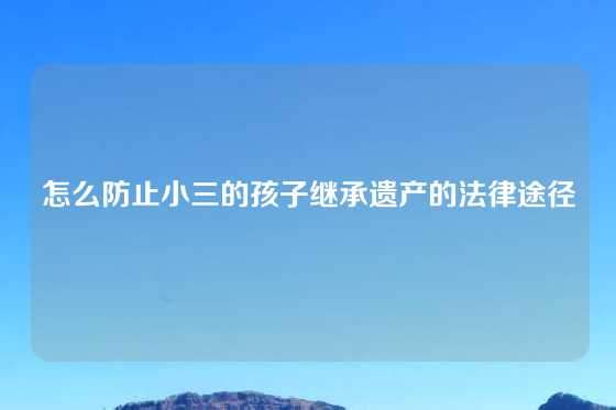 怎么防止小三的孩子继承遗产的法律途径