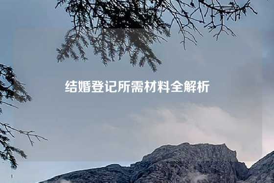 结婚登记所需材料全解析