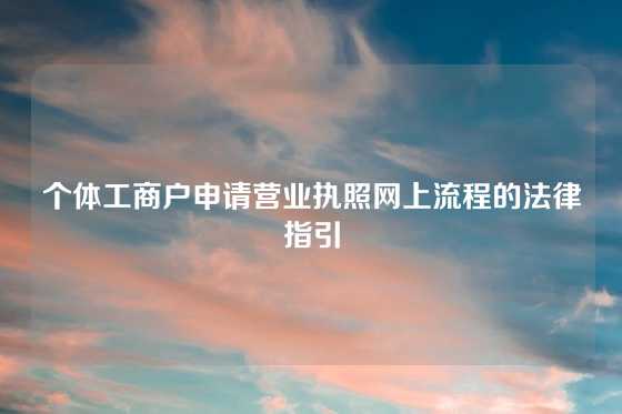 个体工商户申请营业执照网上流程的法律指引