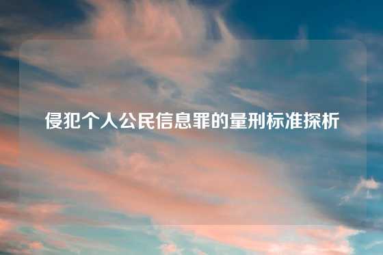 侵犯个人公民信息罪的量刑标准探析