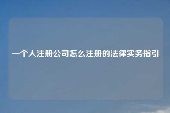 一个人注册公司怎么注册的法律实务指引
