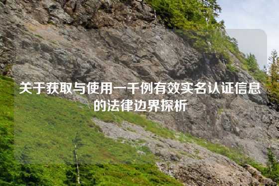 关于获取与使用一千例有效实名认证信息的法律边界探析