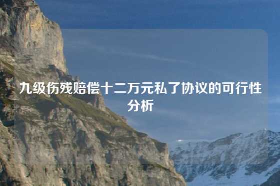 九级伤残赔偿十二万元私了协议的可行性分析