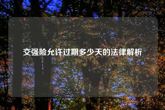 交强险允许过期多少天的法律解析