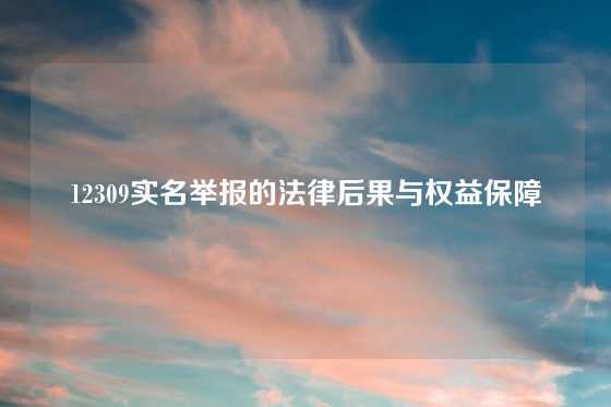 12309实名举报的法律后果与权益保障