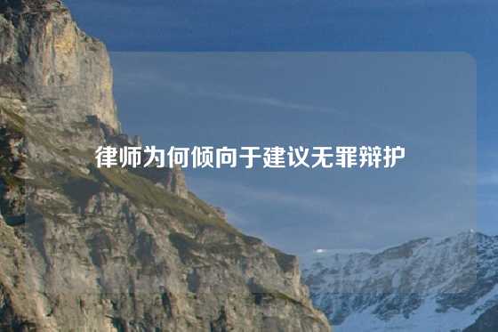 律师为何倾向于建议无罪辩护