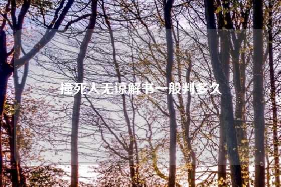 撞死人无谅解书一般判多久