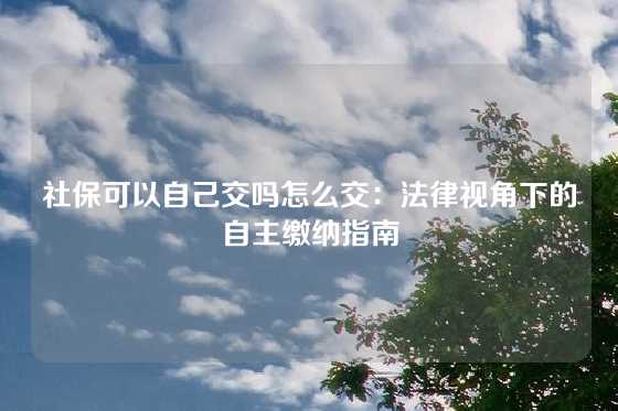 社保可以自己交吗怎么交：法律视角下的自主缴纳指南