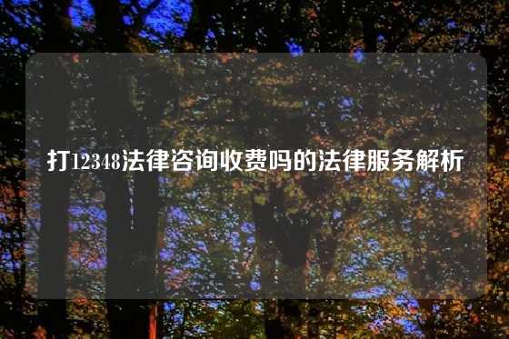打12348法律咨询收费吗的法律服务解析