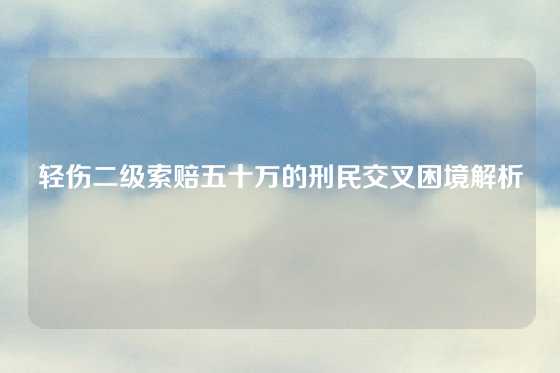 轻伤二级索赔五十万的刑民交叉困境解析