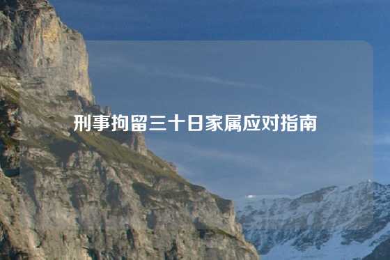 刑事拘留三十日家属应对指南