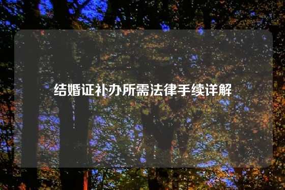 结婚证补办所需法律手续详解